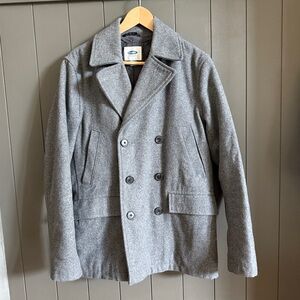 Men’s Old Navy Gray Peacoat Size Small - Excellent Condition